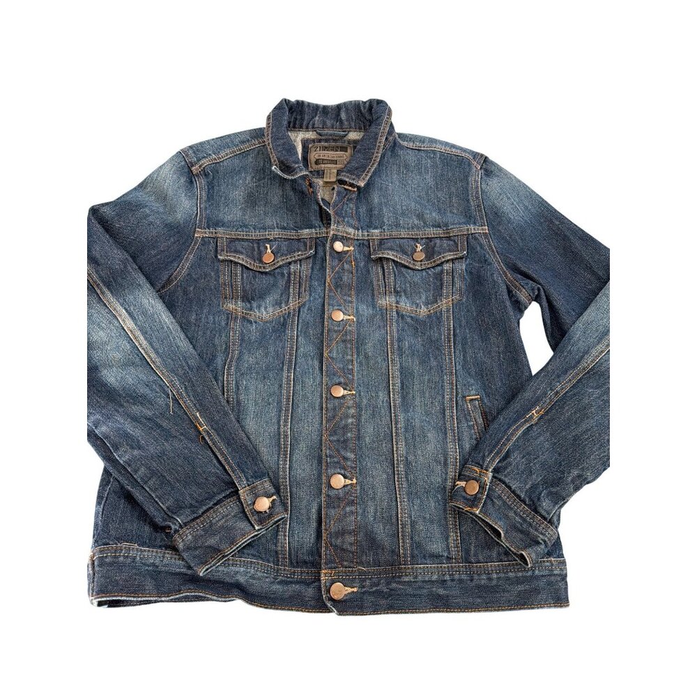 21Men Denim Jacket Button Up Style Pocket Details American Brand Cotton Sz XL